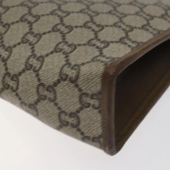 GUCCI GG Plus Supreme Clutch Bag PVC Leather Beige Auth bs25739 - Picture 3 of 16